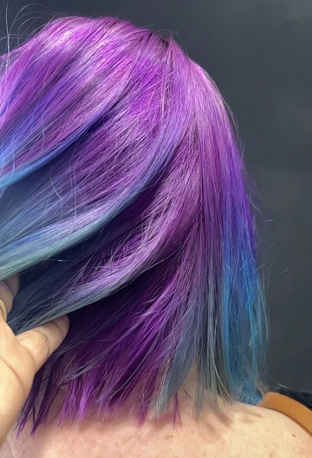 Vivid purple and blue multitone colour at DC Hair Lounge Baulkham Hills