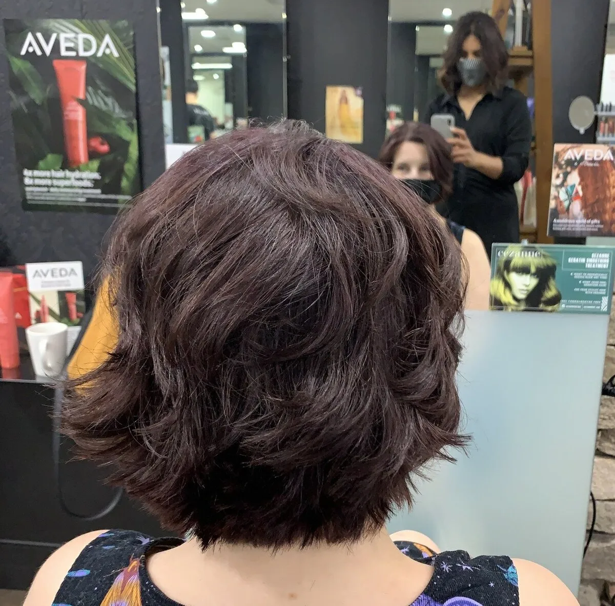 Mahogany textured bob cut at DC Hair Lounge Baulkham Hills