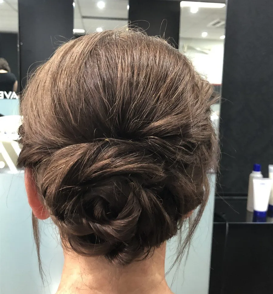 Elegant chignon upstyle at DC Hair Lounge