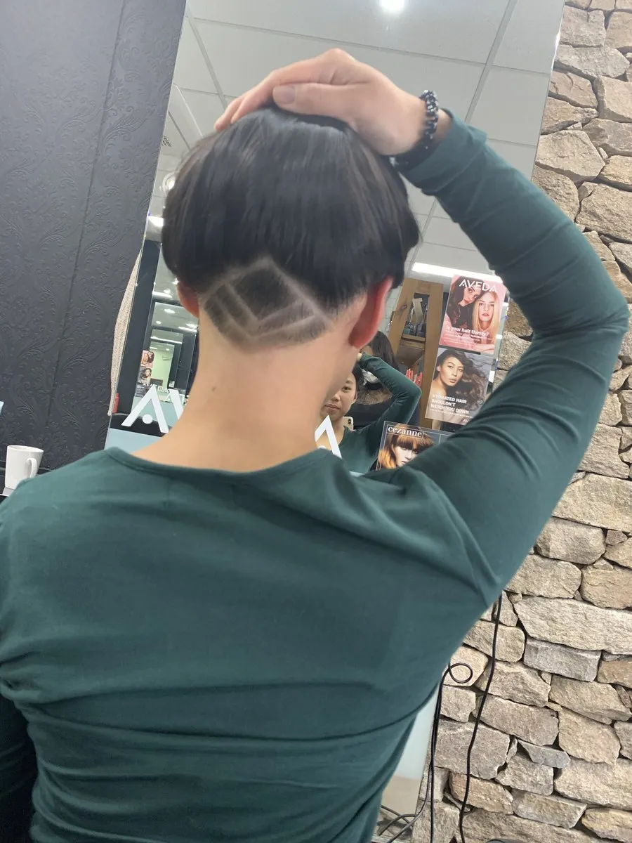 Geometric undercut design at DC Hair Lounge Baulkham Hills
