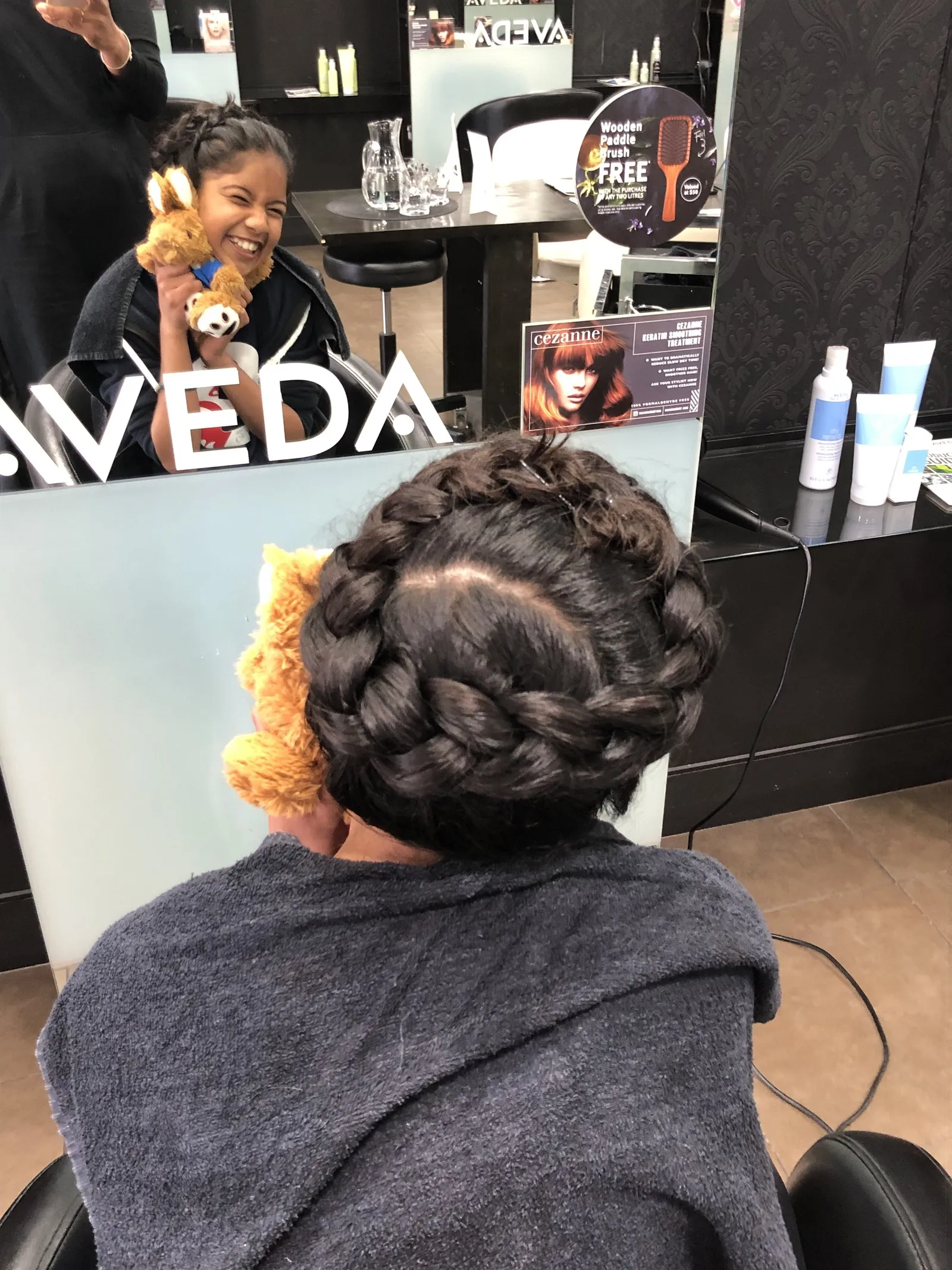 Dark braided crown updo at DC Hair Lounge Baulkham Hills