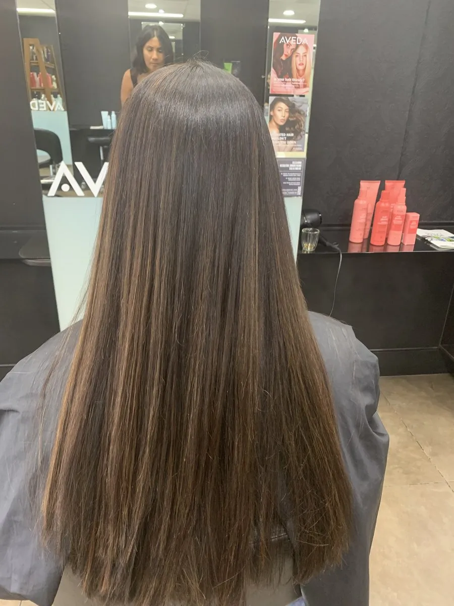Ultra-smooth Japanese straightening result at DC Hair Lounge